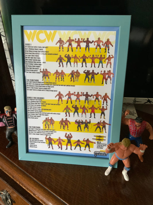 Wcw Galoob figure Checklist a4 print