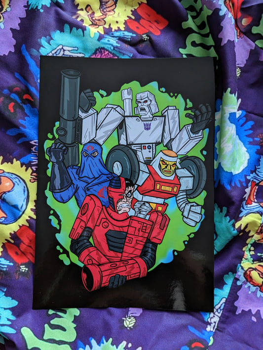 VHS Villains A4 Print - robots