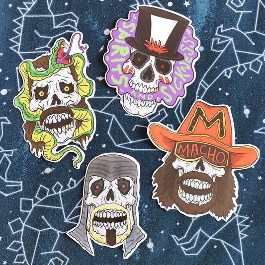 Wrestling Skulls Sticker Pack 2